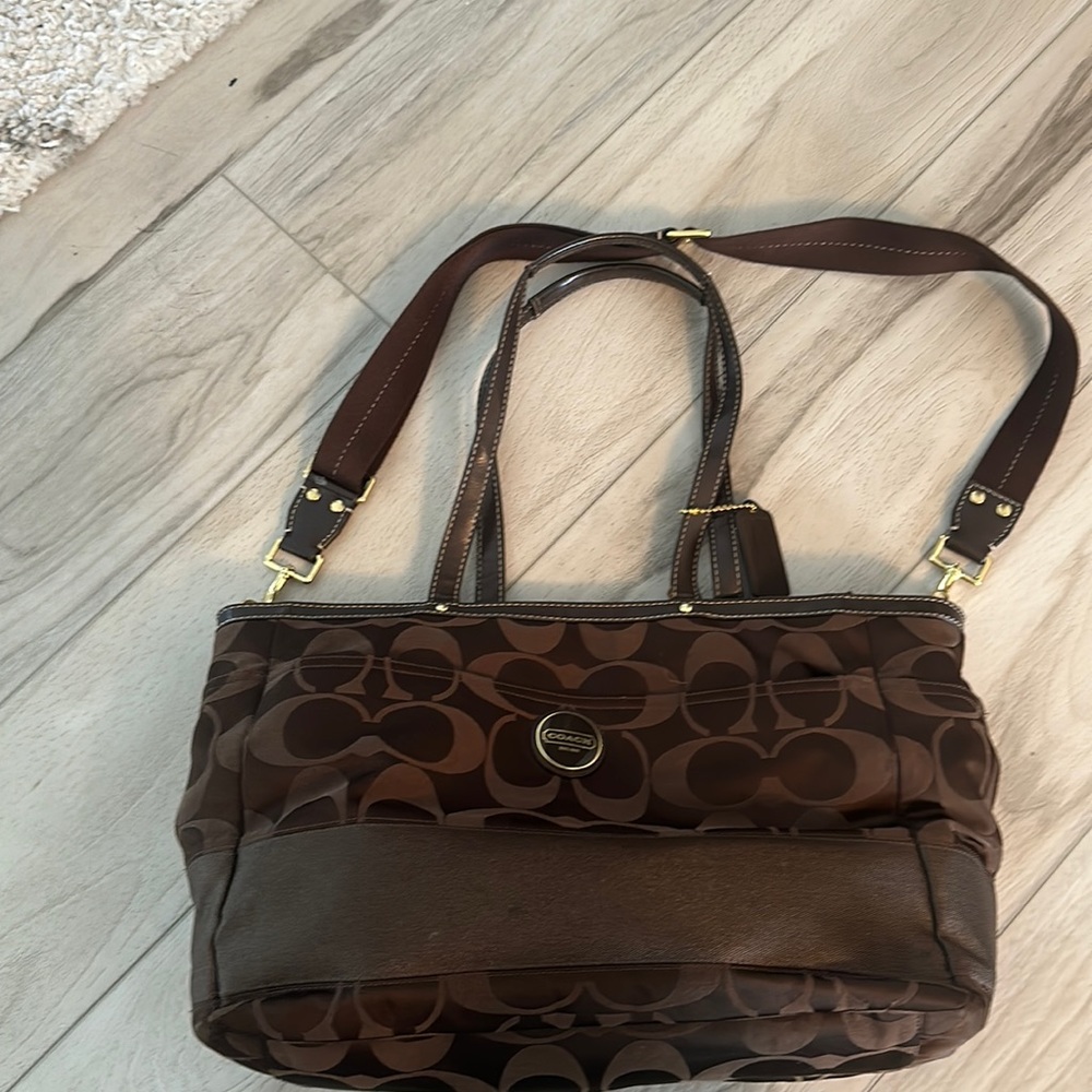 Coach Diaper Bag - Brown ‘ C ‘ emblem print